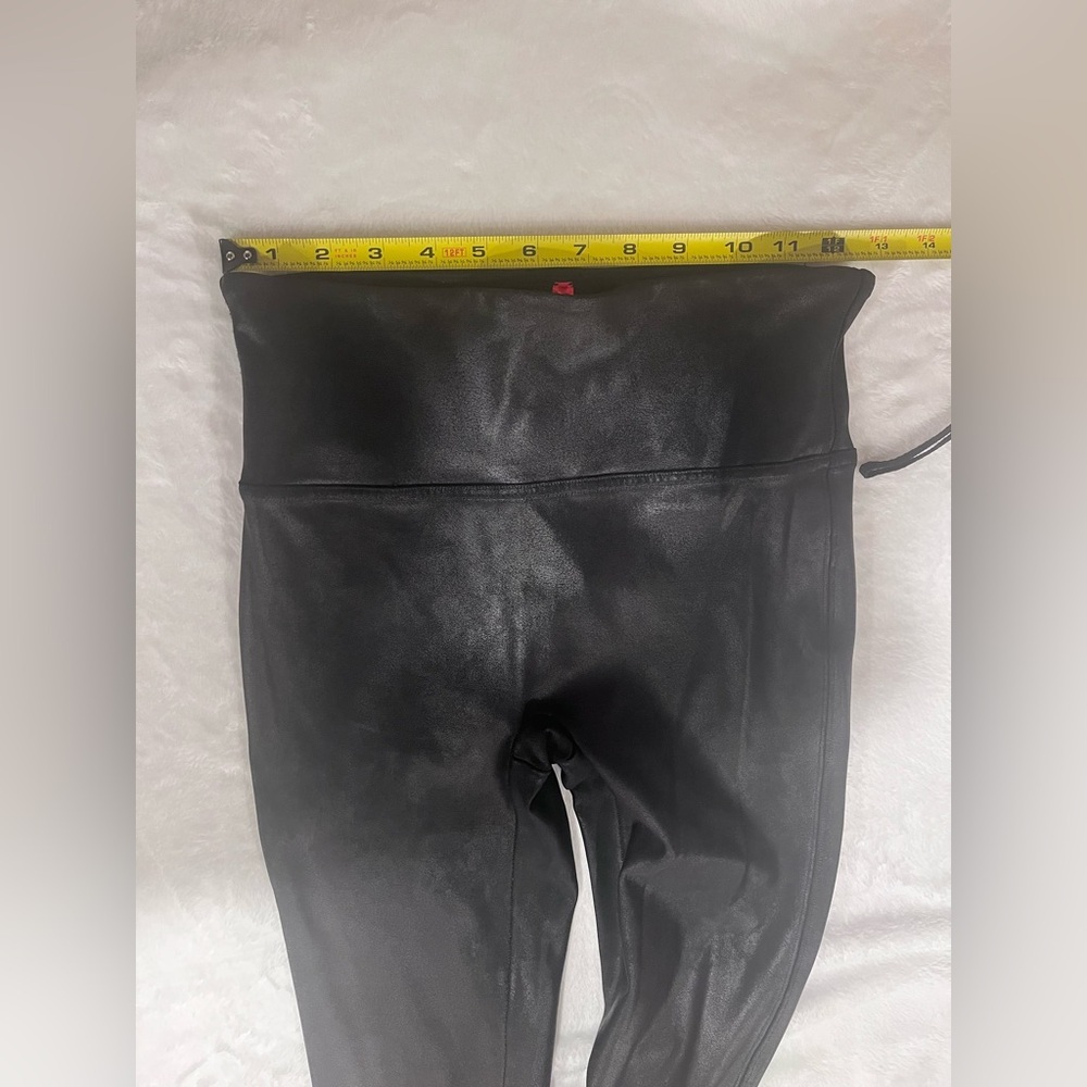 SPANX Black/Faux Leather Leggings - Size Medium - Picture 5 of 9